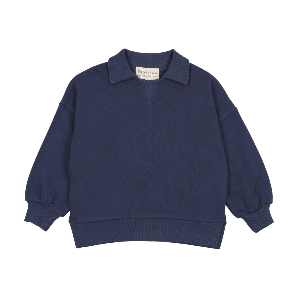 Farren & Me Polo Sweatshirt - Washed Blue