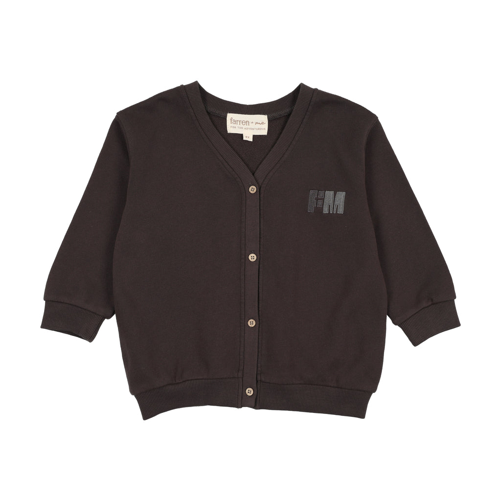 Farren & Me Sweatshirt Cardigan - Washed Black