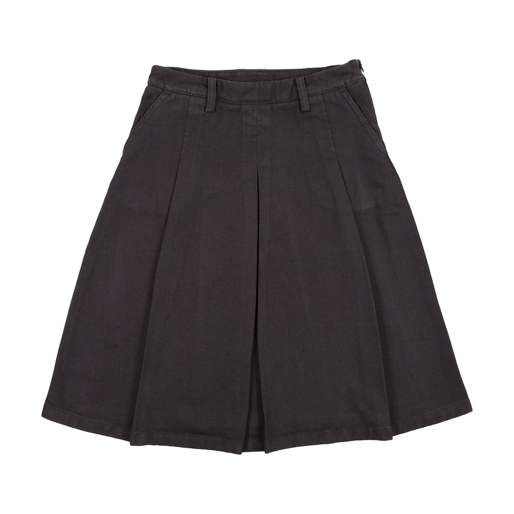 Farren & Me Denim Pleated Skirt - Washed Black
