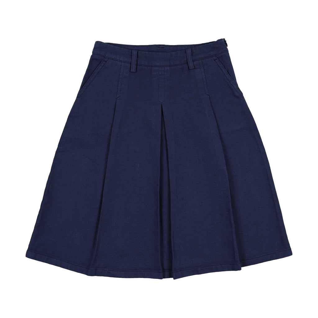Farren & Me Denim Pleated Skirt - Washed Blue