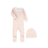 Little Parni Girls Baby Footie And Hat (K549) - Pink