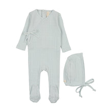 Load image into Gallery viewer, Lilette Fine Pointelle Footie &amp; Bonnet - Sky Blue