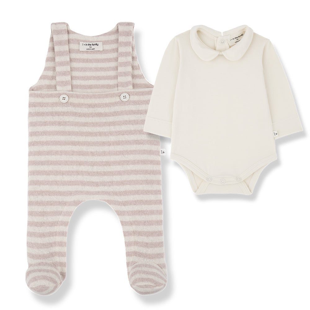 1+ in the Family Francois Overall & Onesie - Nude