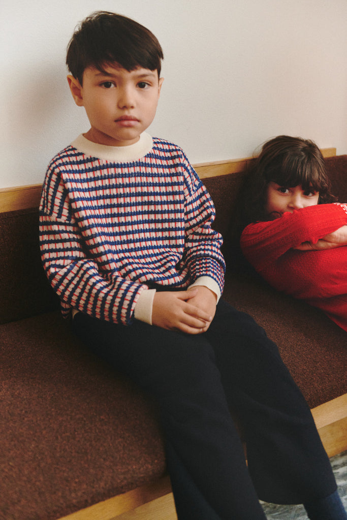 Fub Multi Sweater - Ecru/Deep Indigo/Classic