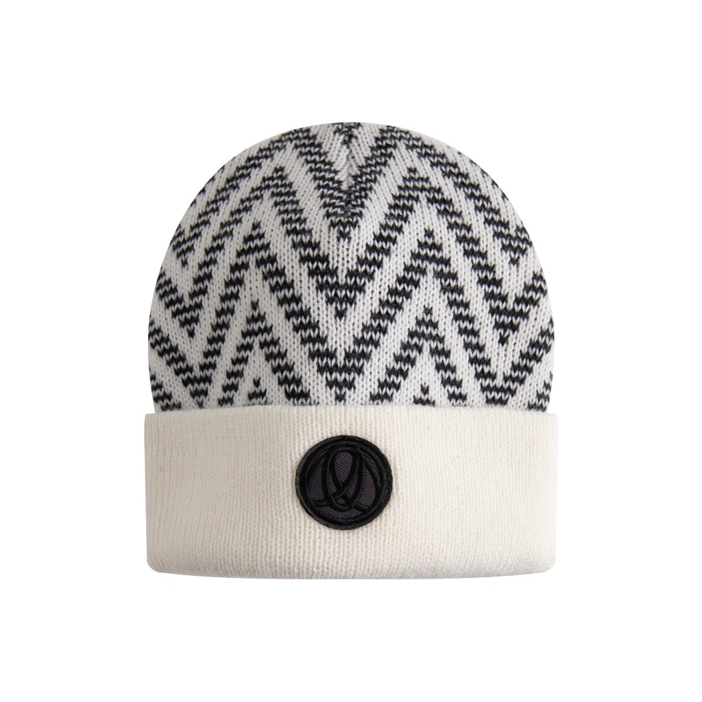 Ellabee Chevron Beanie - Black/White