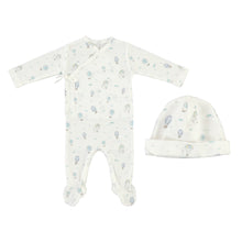 Load image into Gallery viewer, Bebe Organic Finn Wrap Footie &amp; Bonnet - Balloon Sky