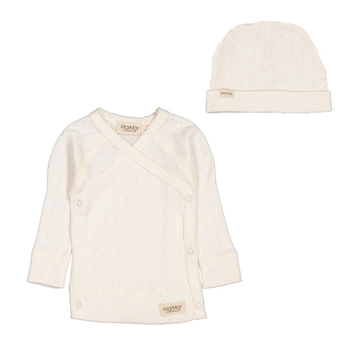 Marmar Modal Pointelle Tut Wrap & Hat - Flour White