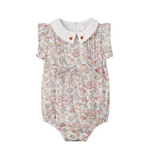 Load image into Gallery viewer, Nou Nelle Strawberry Embroidered Romper