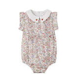 Nou Nelle Strawberry Embroidered Romper