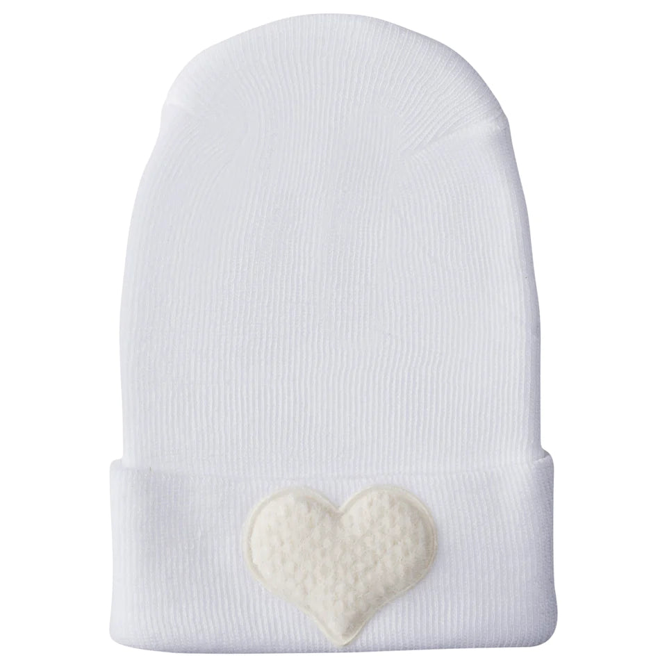 Adora Hospital Hat With Fuzzy Ivory Heart