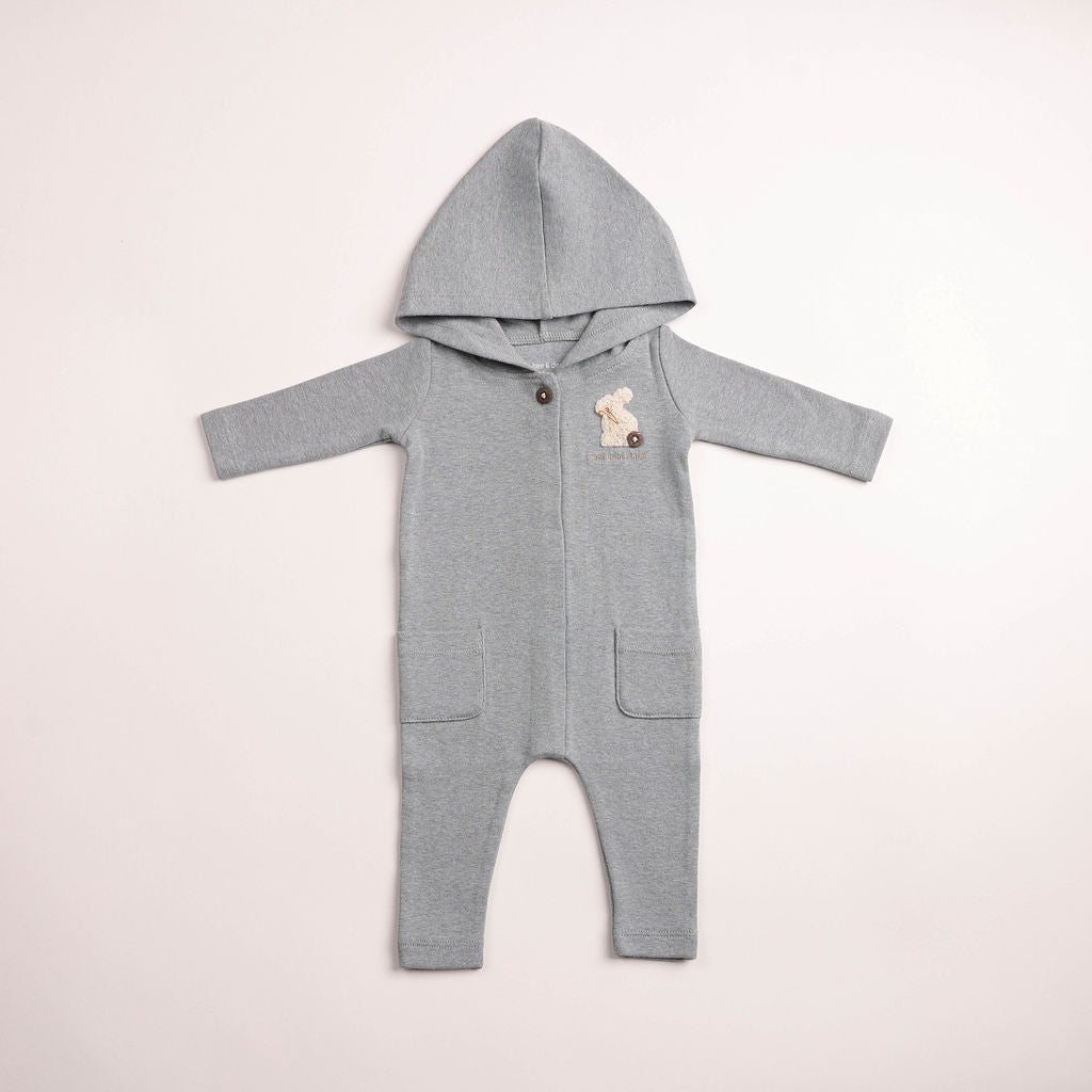 Bee & Dee Fuzzy Bunny Hooded Romper - Santorini Blue – Moonlight