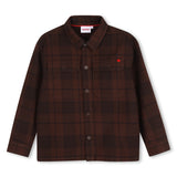 Hugo Cotton Twill Shirt With All Over Print - Chicory Coffee