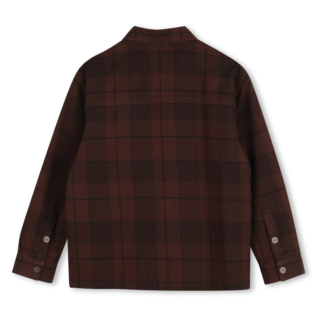 Hugo Cotton Twill Shirt With All Over Print - Chicory Coffee