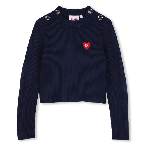 Hugo Long Sleeve Knitted Sweater - Navy