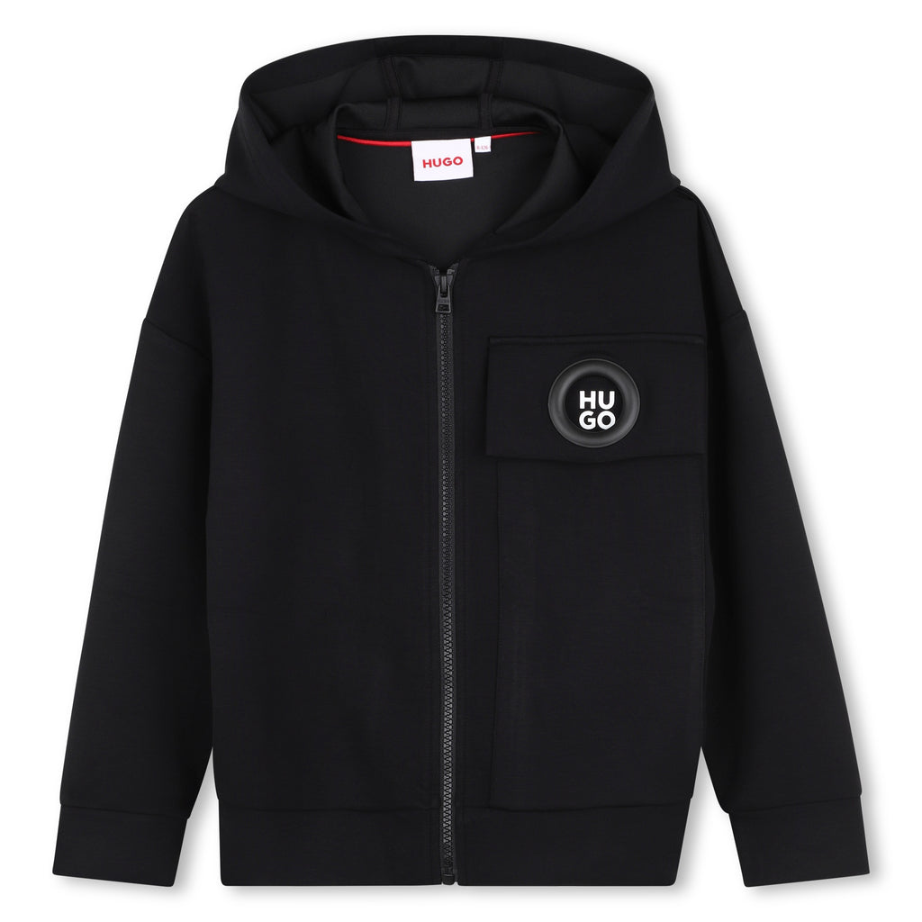 Hugo Hooded Sweatshirt Cardigan - Black
