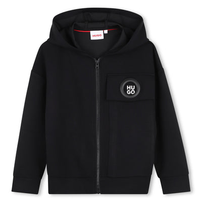 Hugo Hooded Sweatshirt Cardigan - Black