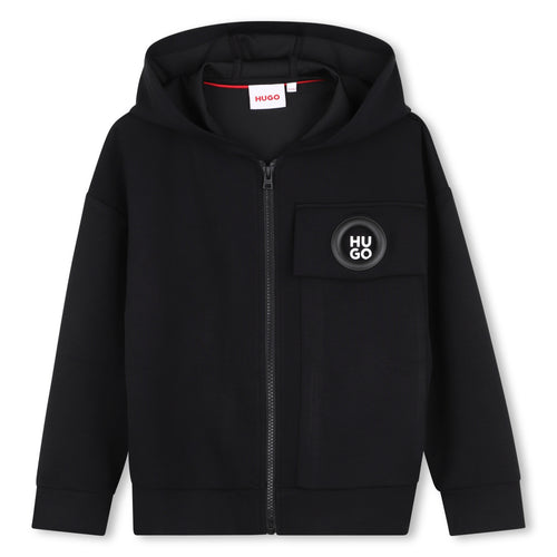 Hugo Hooded Sweatshirt Cardigan - Black