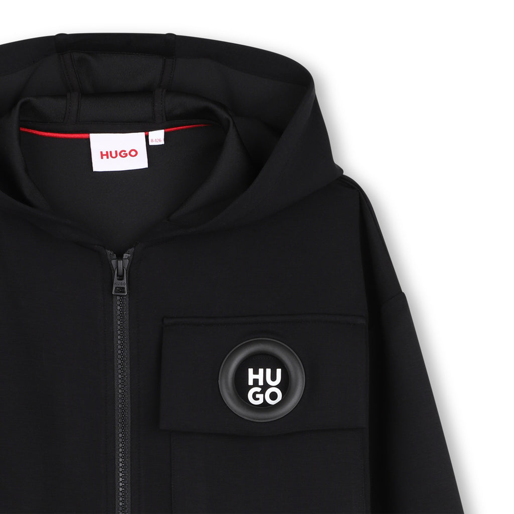 Hugo Hooded Sweatshirt Cardigan - Black