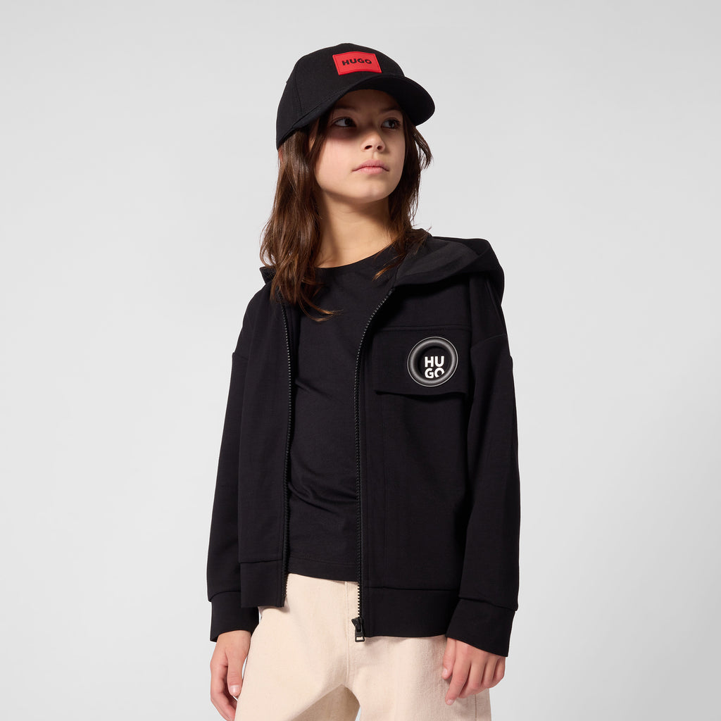 Hugo Hooded Sweatshirt Cardigan - Black