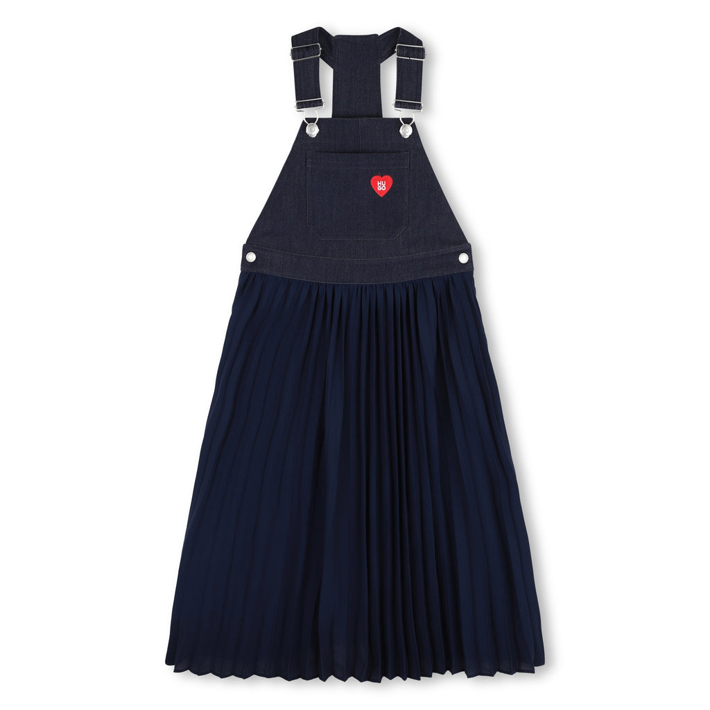 Hugo Long Dungaree Dress - Navy