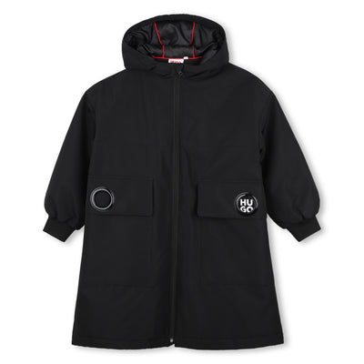 Hugo Long Hooded Parka - Black