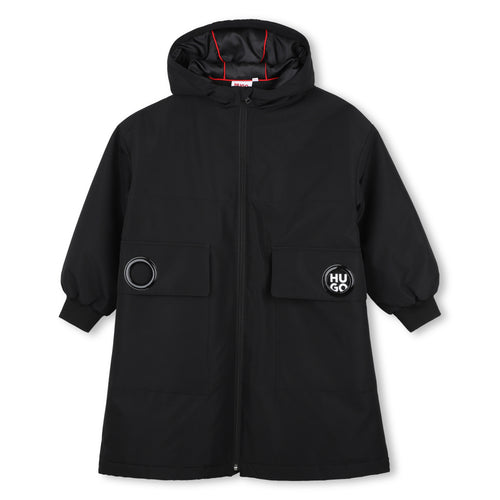 Hugo Long Hooded Parka - Black