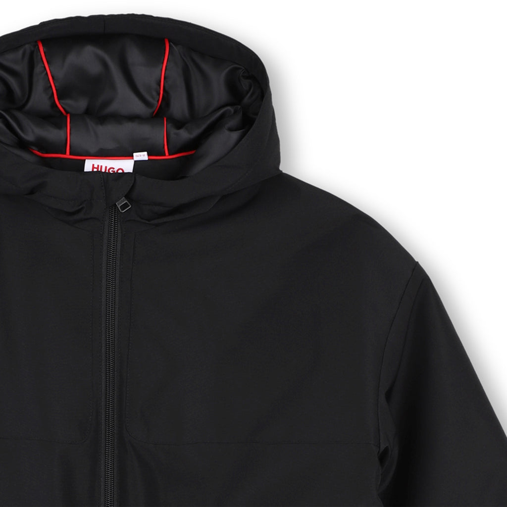Hugo Long Hooded Parka - Black