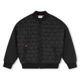 Hugo Bomber Jacket With Heart Quilting - Black