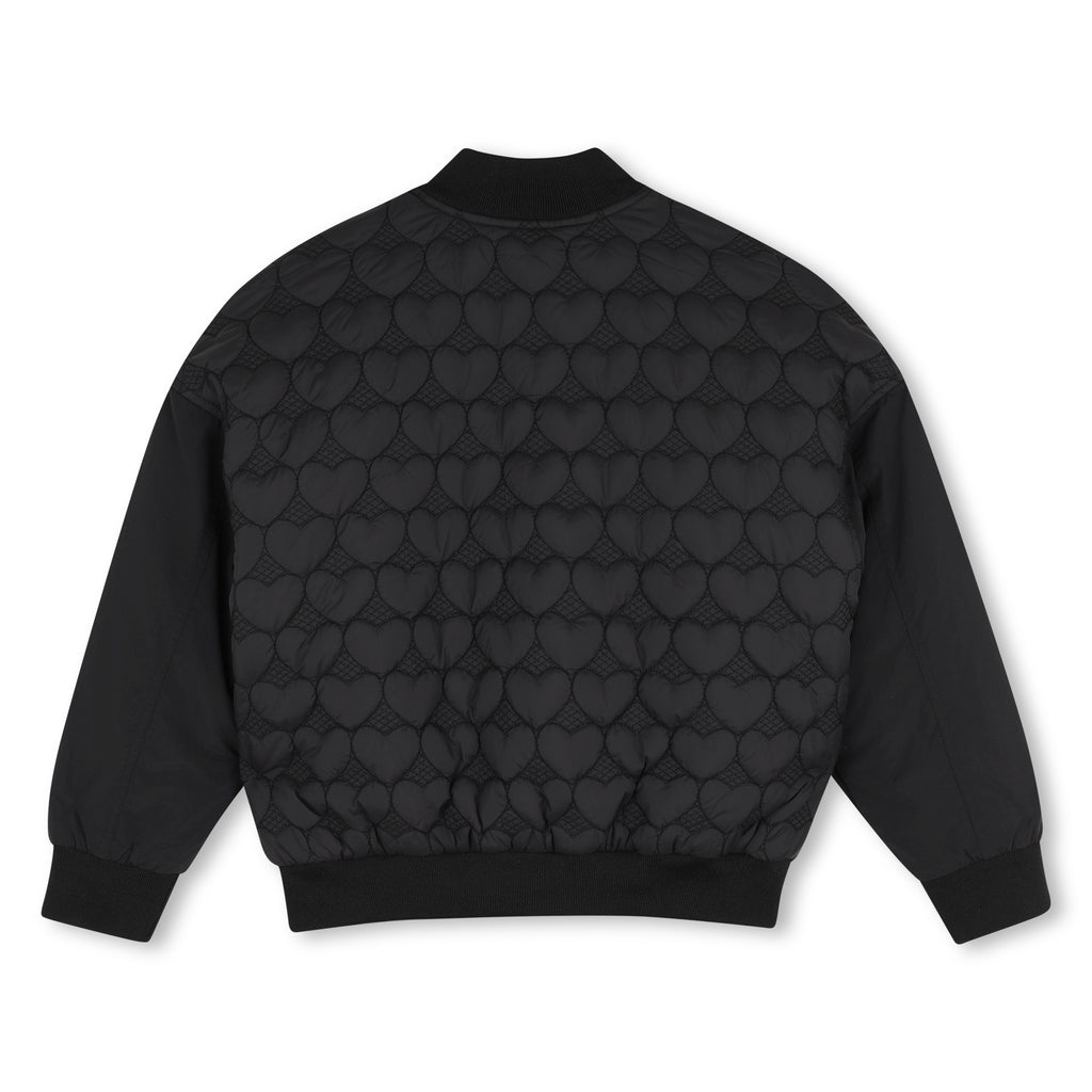 Hugo Bomber Jacket With Heart Quilting - Black
