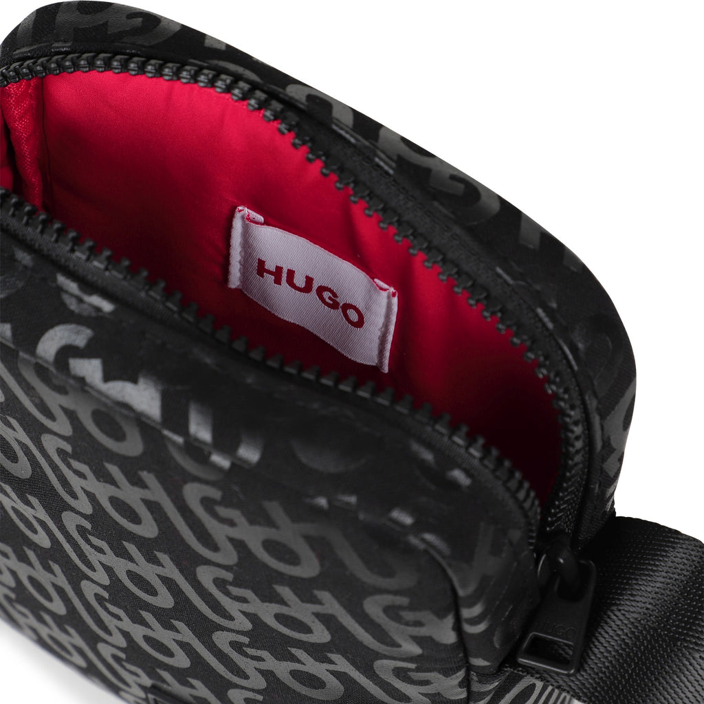 Hugo Messenger Bag With Logo Print - Black