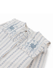 Load image into Gallery viewer, Gingersnaps Esmeralda Blouse With Embroidery And Ruffle Detail GBL1748 - Off White