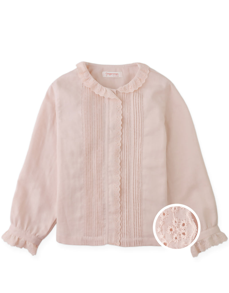 Gingersnaps Adelaida Shirt With Pintucks  GBL1755 - Peach