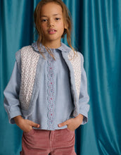 Load image into Gallery viewer, Gingersnaps Agatha Blouse With Bodice And Embroidery GBL1756 - Blue