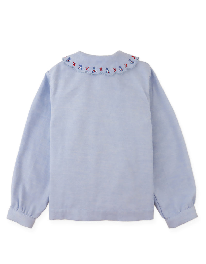 Gingersnaps Agatha Blouse With Bodice And Embroidery GBL1756 - Blue