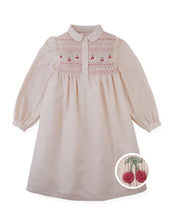 Load image into Gallery viewer, Gingersnaps Dorethea Dress With Cherry Smocked Details GDR2355 - Pink