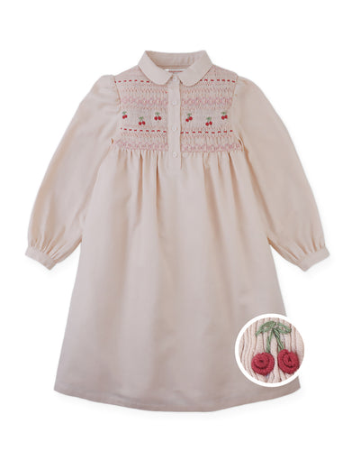 Gingersnaps Dorethea Dress With Cherry Smocked Details GDR2355 - Pink