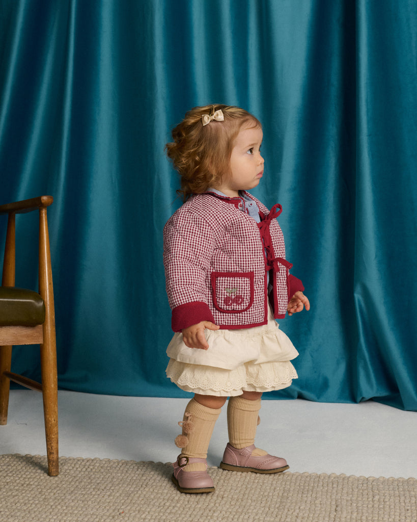 Gingersnaps Baby Lavinia Boxy Quilted Coat With Accents IGCO0005 - Red