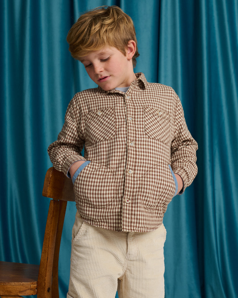 Gingersnaps Orlando Brushed Gingham Shirt BWS0621 - Brown