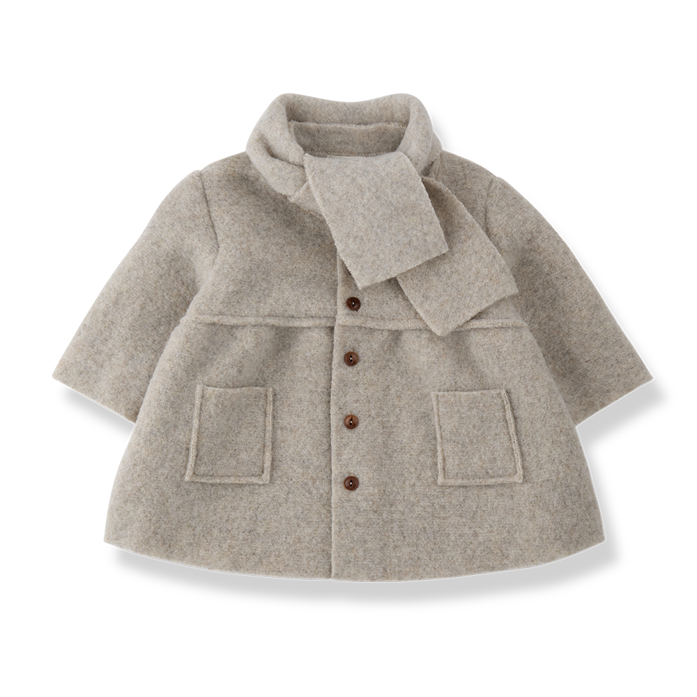 1+ In the Family Gorizia Girly Coat W/ Scarf - Beige