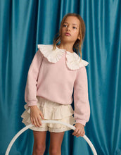 Load image into Gallery viewer, Gingersnaps Benedicta Sweater With Woven Ruffled Collar GPOV0179 - Pink