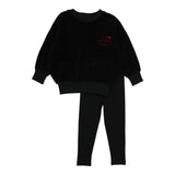Lil Legs Girls Velour Sweatshirt Set - Black