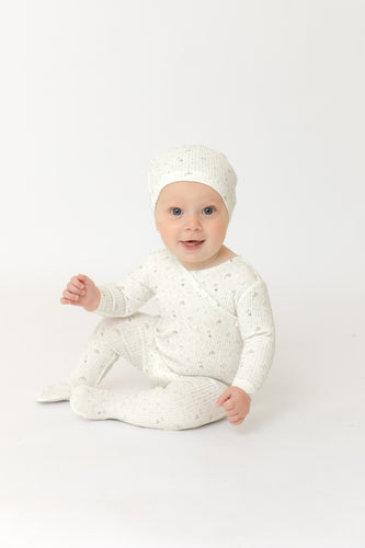 Bee & Dee Geese Wide Ribbed Footie And Beanie - Chalk White Boys