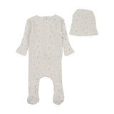 Bee & Dee Geese Wide Ribbed Footie And Beanie - Chalk White Boys