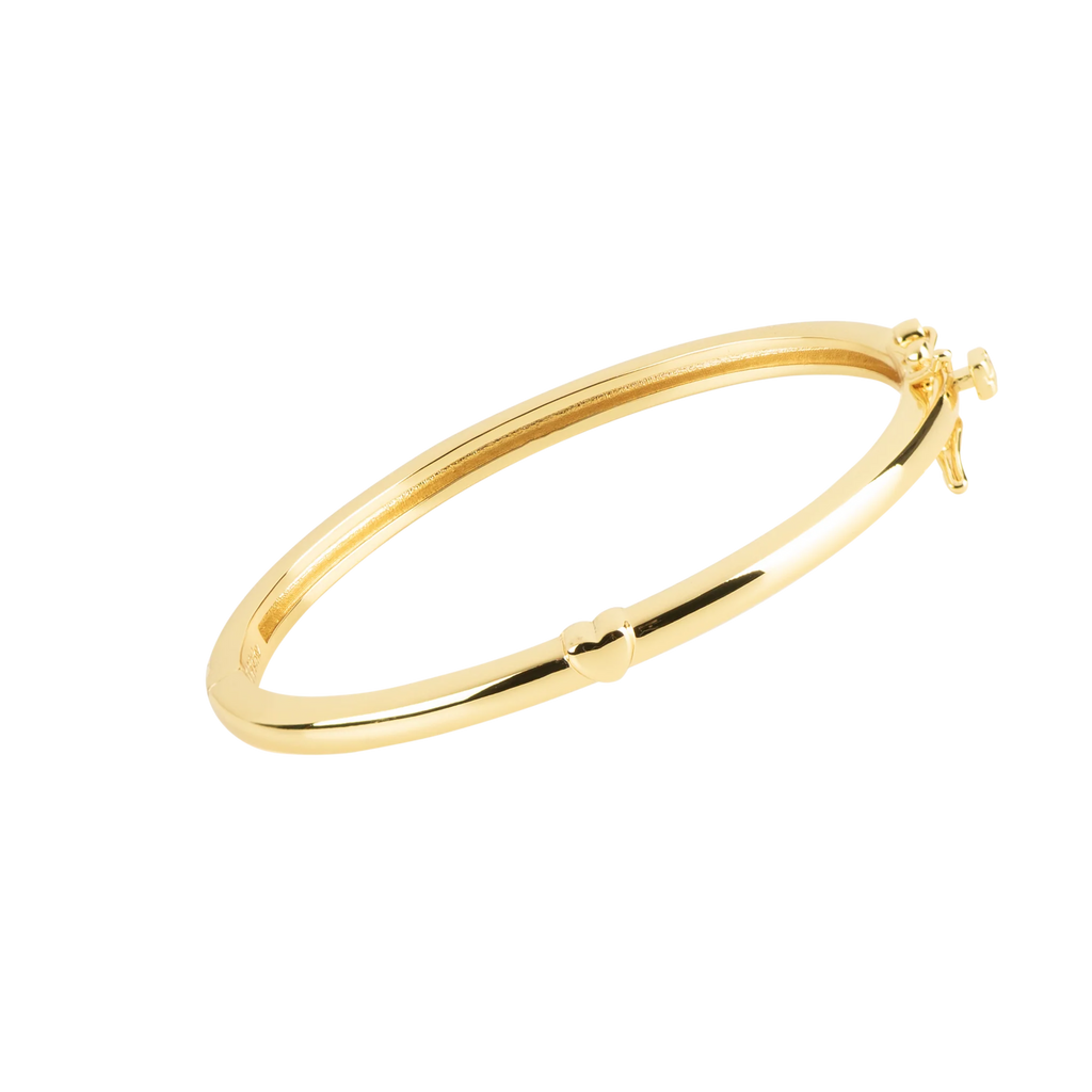 Gold Bangle with Gold Heart