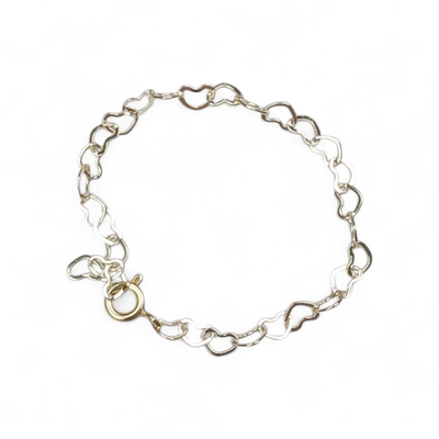 Studs Gold Filled Bracelet With Gold Hearts