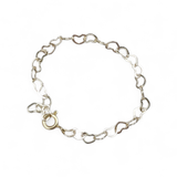 Studs Gold Filled Bracelet With Gold Hearts