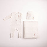Bee & Dee Girls Goose On Script Layette Set - Linen