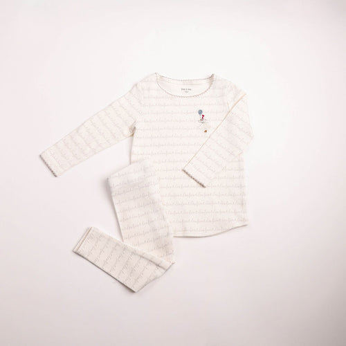 Bee & Dee Boys Goose On Script Loungewear - Linen