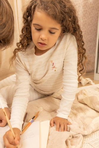 Bee & Dee Girls Goose On Script Loungewear - Linen