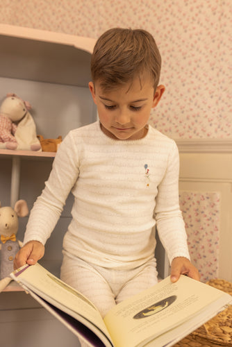 Bee & Dee Boys Goose On Script Loungewear - Linen